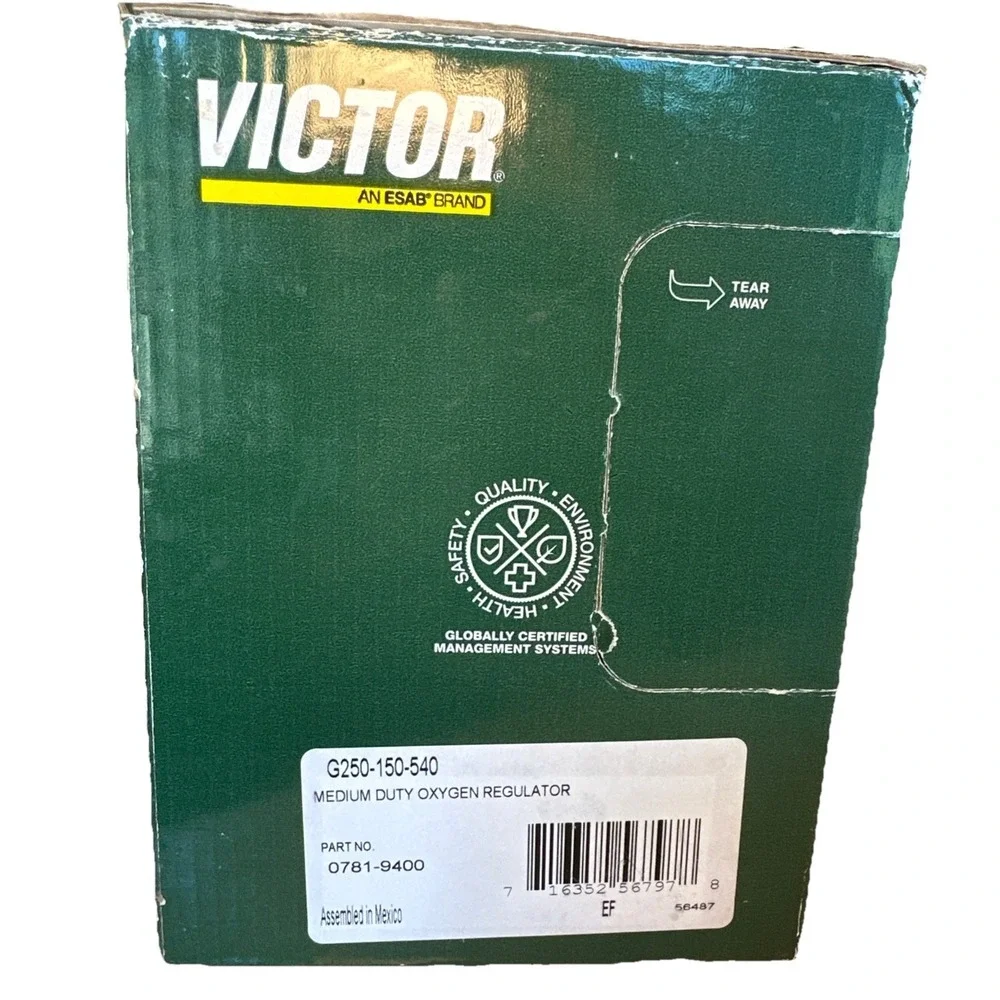 ESAB Victor Medium Duty Oxygen Series Single Stage G250 Regulator 0781-9400